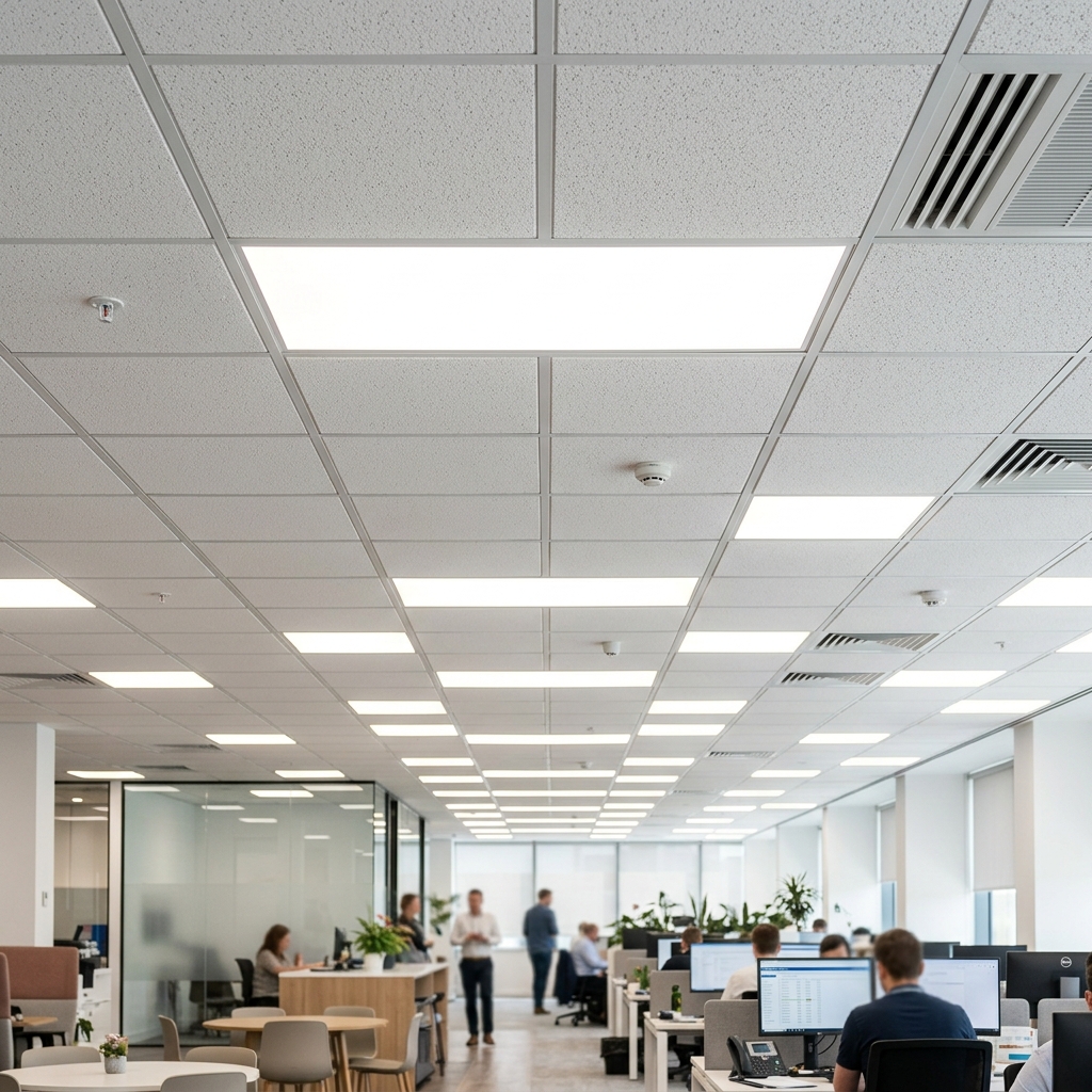 Premium commercial suspended grid ceiling in Bangalore by GSS
